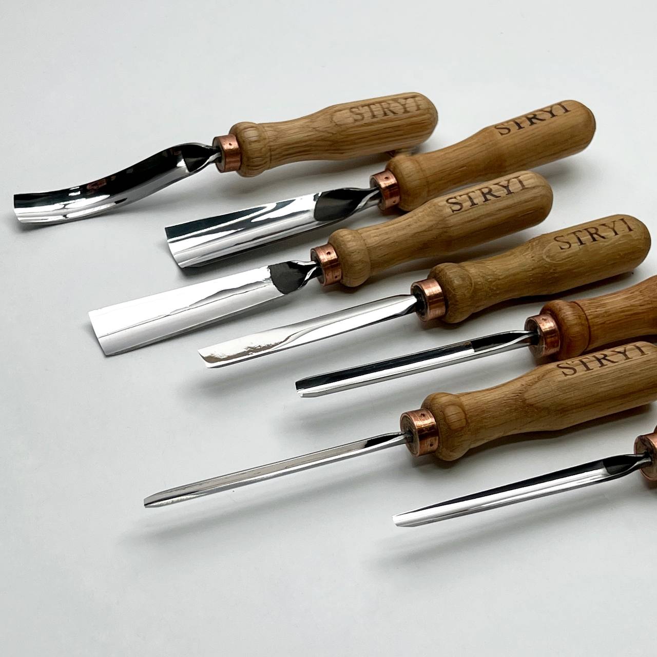 3D Relief Carving & Wood Texturing Set: 7-Piece STRYI Profi Basic Gouge Set