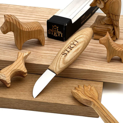 Carving Knife, 50mm Blade, Sloyd/Whittling Knife STRYI Profi — for Woodcarving