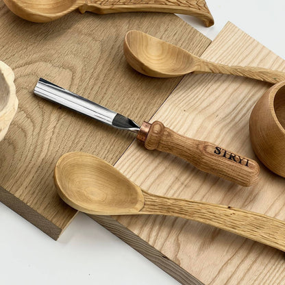 STRYI Profi 3-Piece Spoon Carving Tool Kit – Wood Carving Set for Bowls, Kuksa & Spoons with