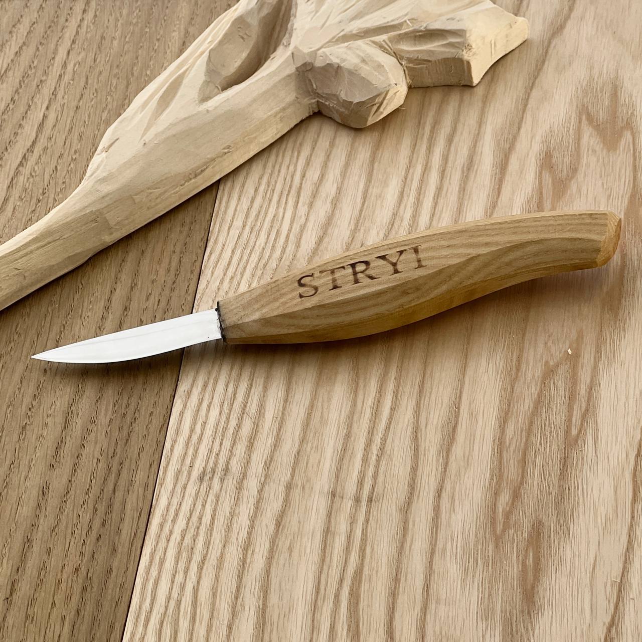 STRYI Profi 2.2 in (58mm) Sloyd Whittling Knife — Professional Figure and Detail Carving Knife