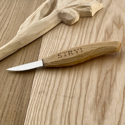 STRYI Profi 2.2 in (58mm) Sloyd Whittling Knife — Professional Figure and Detail Carving Knife