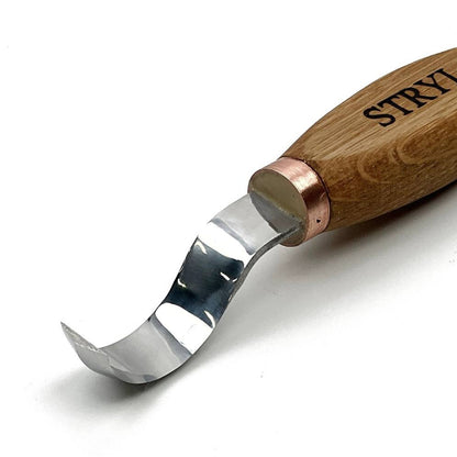 Spoon Bowl Kuksa carving hook knife 50mm STRYI Profi, Hook knife, Spoon knife, Carving plate s