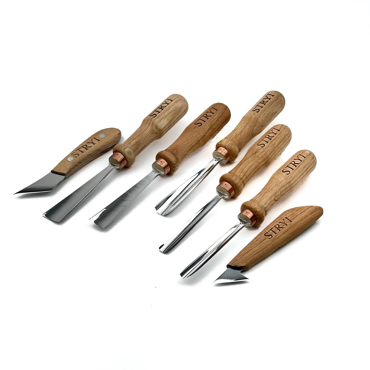Gouges Carving Set: 7-Piece STRYI Relief & Whittling Set