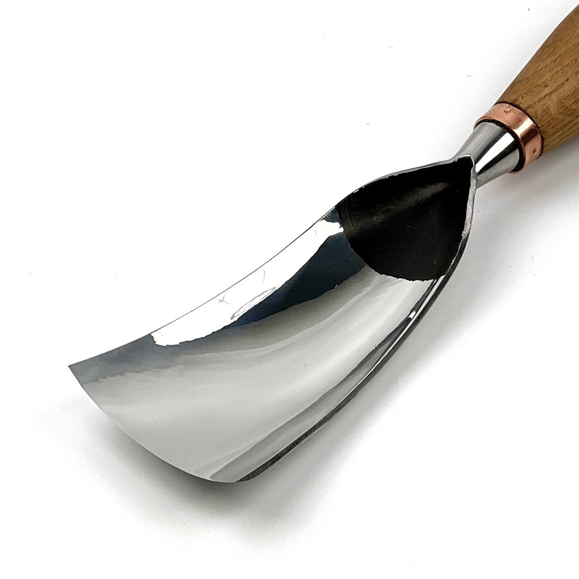 Large Chisel, Sweep #7 Bent, Heavy-Duty Gouge STRYI Profi — for Wood Sculpting, Bowl Carving