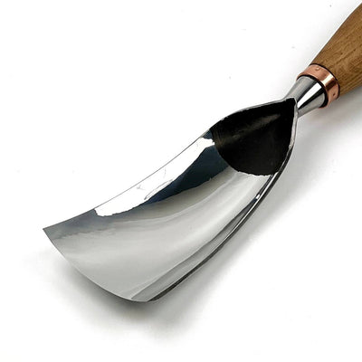 Large Chisel, Sweep #7 Bent, Heavy-Duty Gouge STRYI Profi — for Wood Sculpting, Bowl Carving