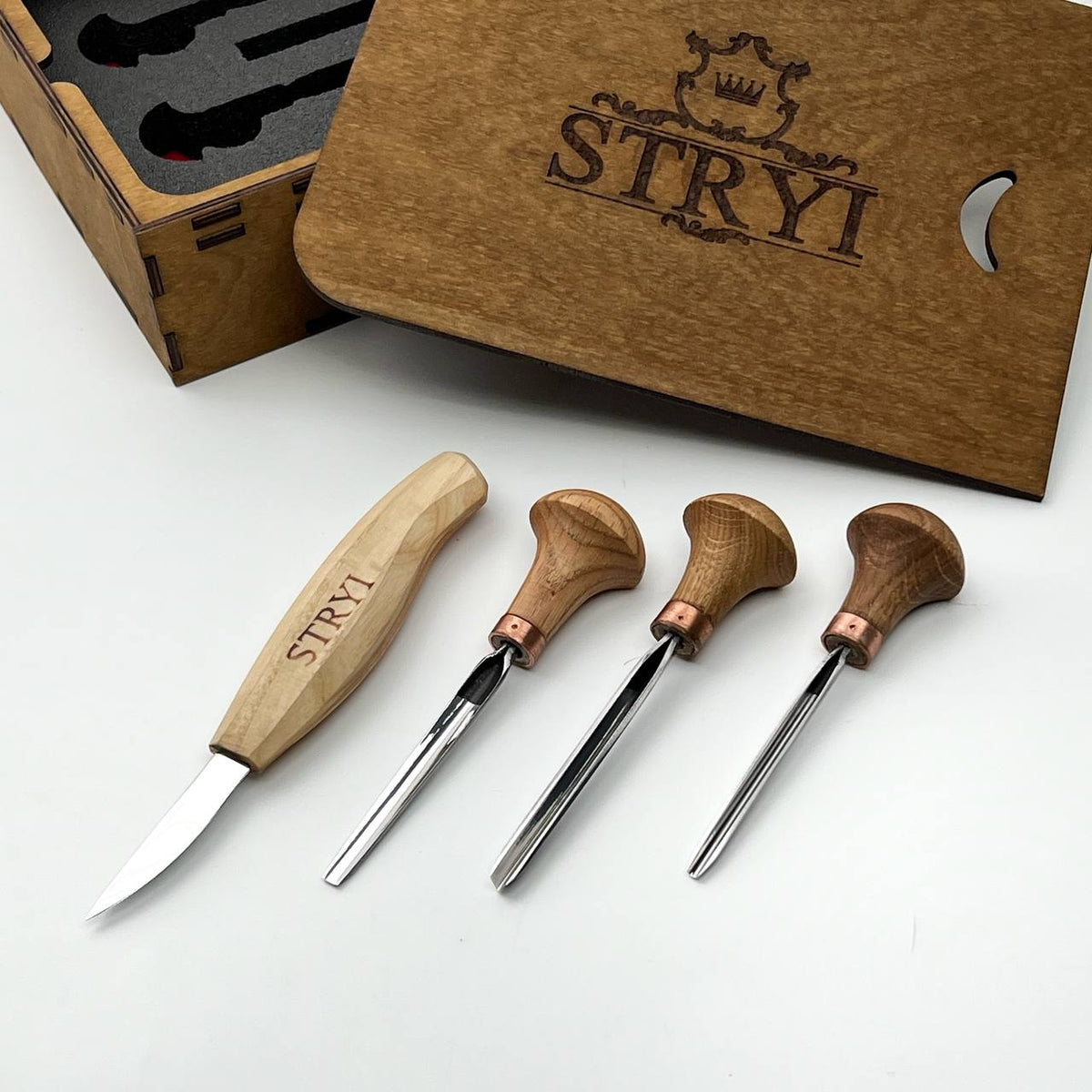 Whittling Kit, 4-Piece, STRYI — for Carving Figures