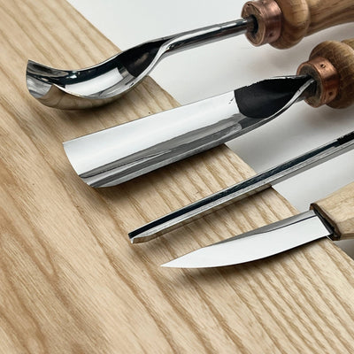 Wood carving kit for spoon making and bowl carving STRYI Profi, 4 pcs