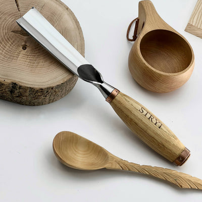 Bowl Carving Tools Set, 4-Piece STRYI Profi Kuksa & Vessel Kit