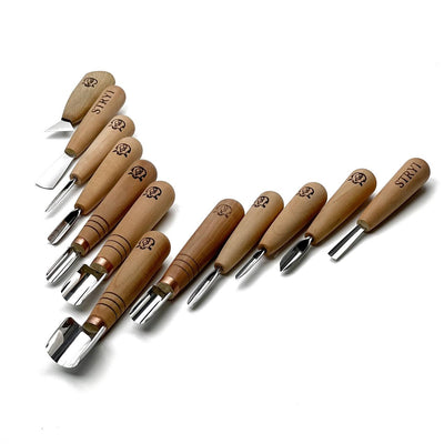 Basic set for woodcarving, Chip carving kit,  Profi, Chip carving tools, Chip carving knives