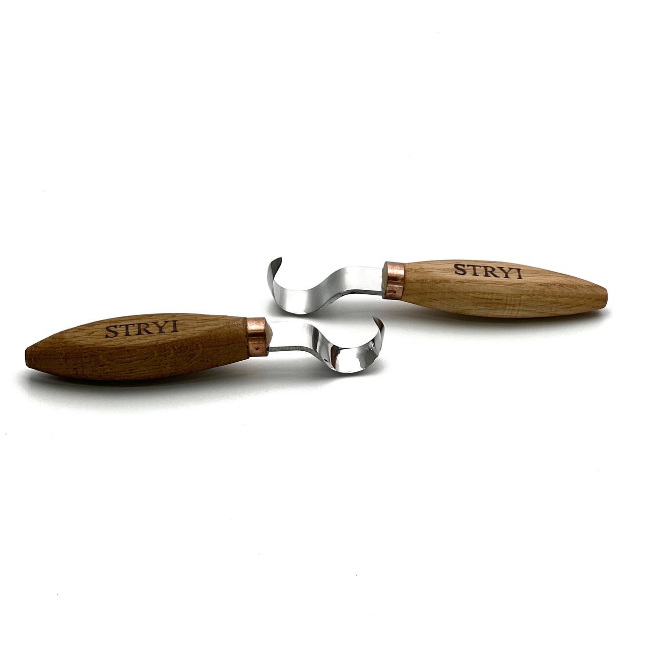 Spoon Carving: The STRYI Profi 25mm Pointed Hook Knife Set (Left&Right)