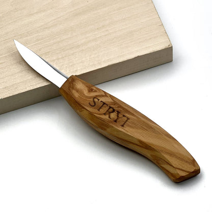 STRYI Profi 2.2 in (58mm) Sloyd Whittling Knife — Professional Figure and Detail Carving Knife