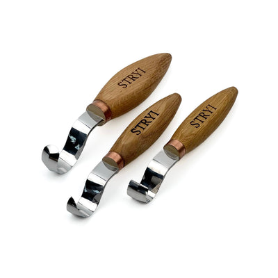 STRYI Profi 3-Piece Kuksa & Spoon Carving Hook Knife Set