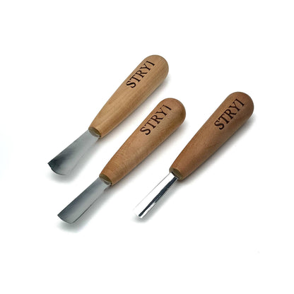 Detailed Carving Tools: 3-Piece Professional Short Gouge Set