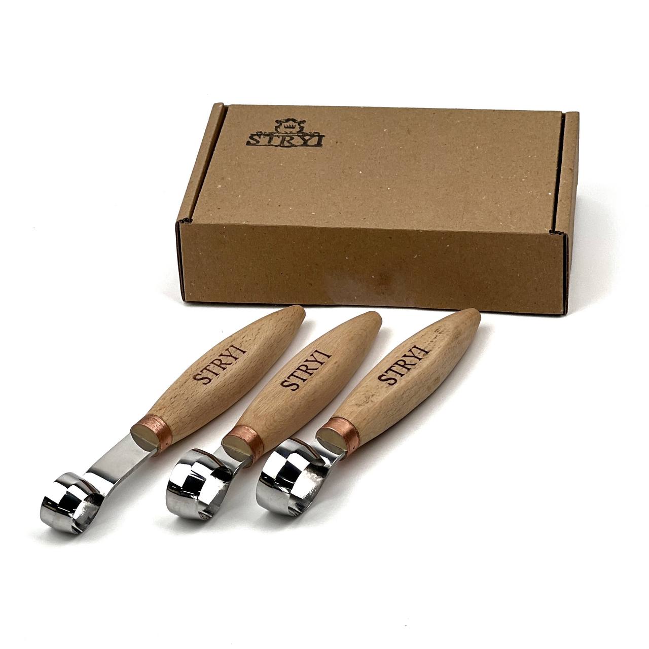 Hand-Forged Professional Round Scorp Carver Set (2-Piece / 3-Piece Kit)