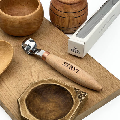 Hand-Forged Professional Round Scorp Carver Set (2-Piece / 3-Piece Kit)