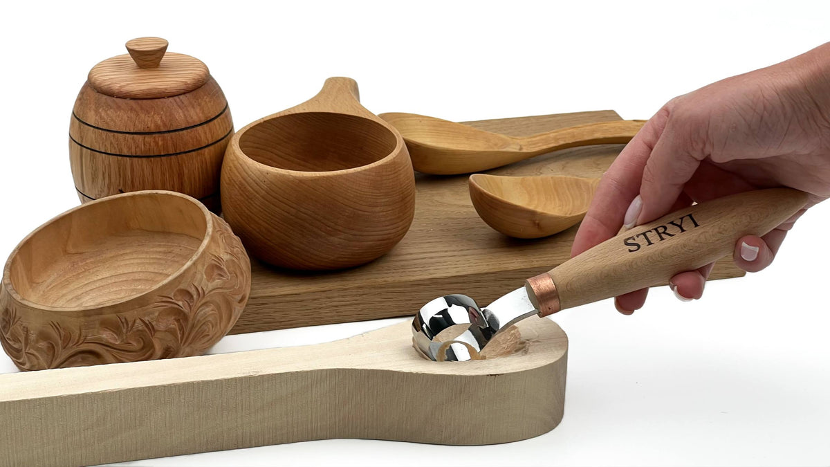 STRYI  Spoon Scorp Knife – Professional Hook Knife for Woodworking, Bowl and Kuksa Carving
