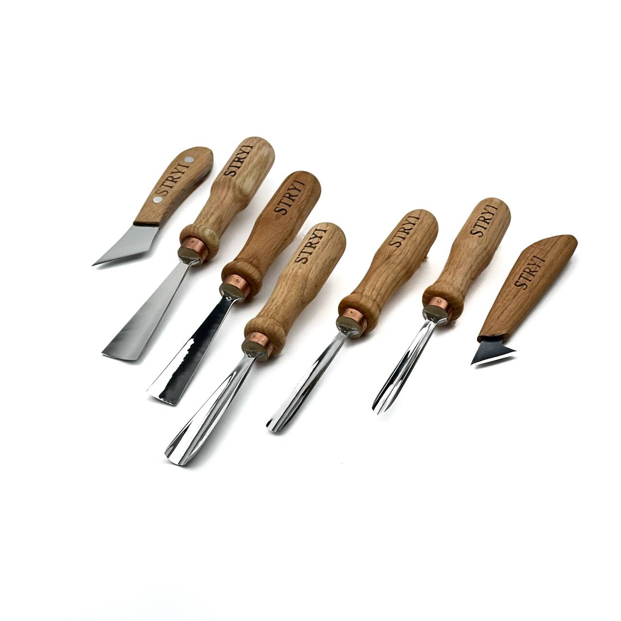 Gouges Carving Set: 7-Piece STRYI Relief & Whittling Set