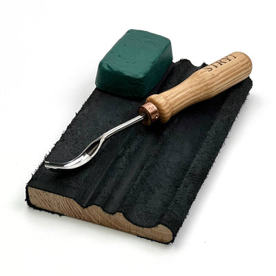 Curved Wood Chisel, Sweep #9, Short Bent Gouge — for Relief and Bowl Carving, Spoon Knife Making