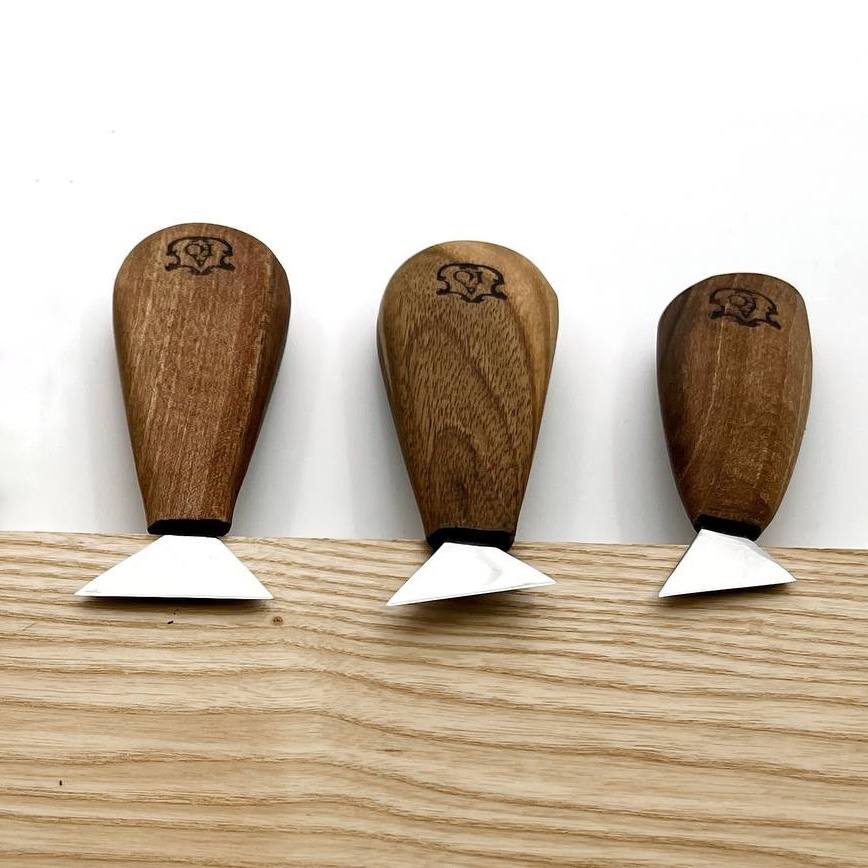 Geometric Precision: The 3-Piece  Swallowtail Knives Set