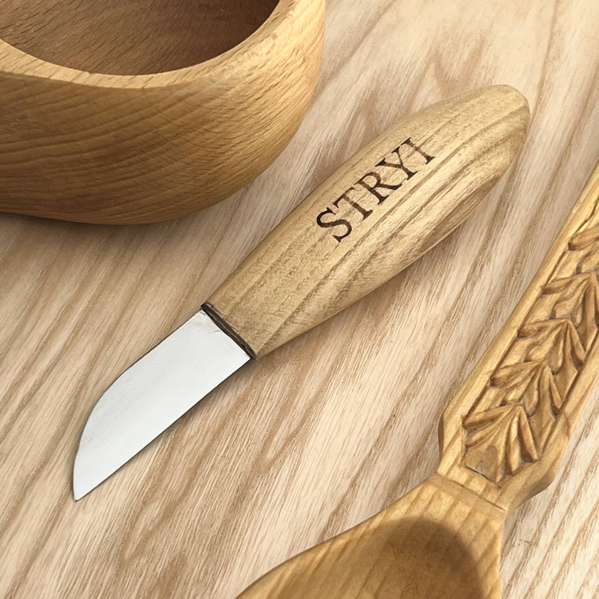 Spoon Carving Kit, 3-Piece, STRYI Profi — for Kuksa and Bowl Carving