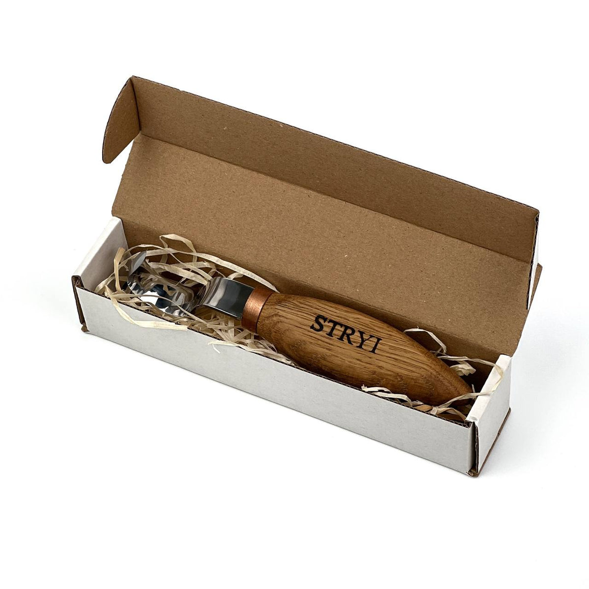 Double Bevel Hook Knife, 35mm STRYI Profi — for Spoon and Bowl Carving