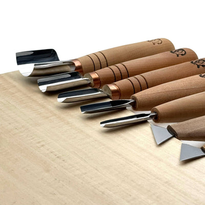 Chip Carving Set, 7-Piece STRYI Profi Kit for Volumetric Relief Carving