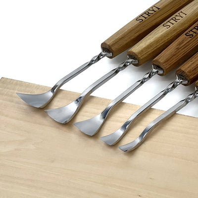 Reach Deeper Without Hitting the Rim: 5-Piece Maestro Semi-Bent Gouge Set for 3D Relief