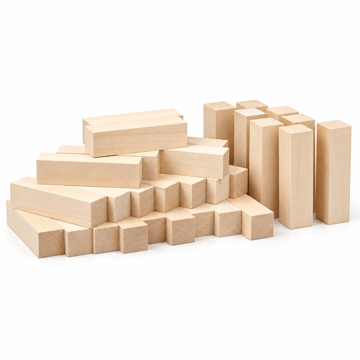 Basswood Carving Blocks Set, 2.5×2.5×10 cm (1 x 1 x 4 in)