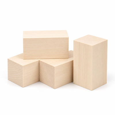 Large Basswood Carving Blocks Set, 5×5×10 cm (2 x 2 x 4 in),
