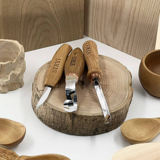 STRYI Profi 3-Piece Spoon Carving Set for Wood Carving Tool Kit