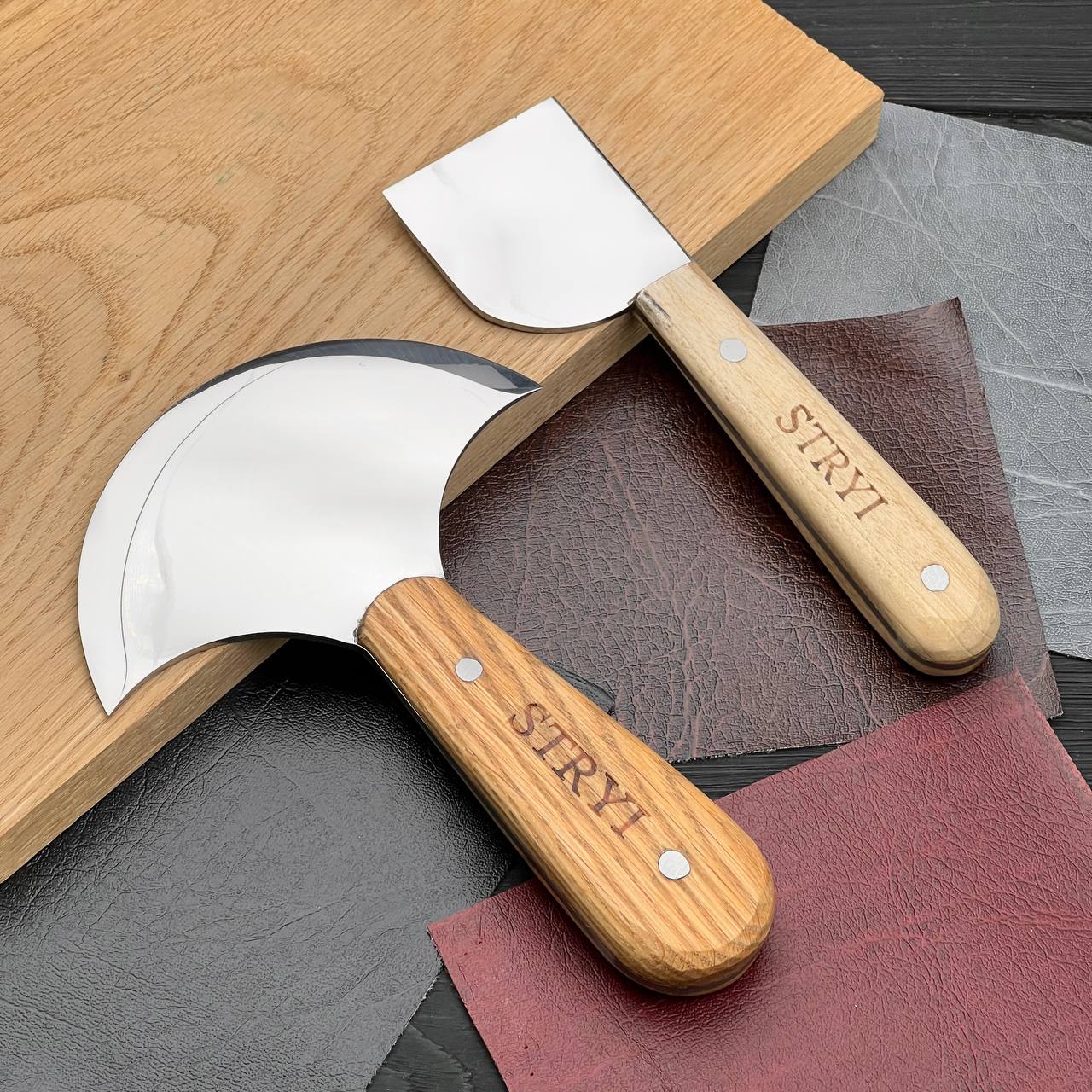 Premium Leather Craft Knife Set – 2-Piece Skiving & Cutting Tool Set with Gift Box