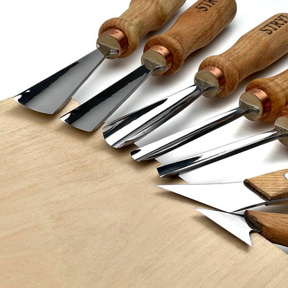 Gouges Carving Set: 7-Piece STRYI Relief & Whittling Set