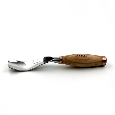 Large Chisel, Sweep #7 Bent, Heavy-Duty Gouge STRYI Profi — for Wood Sculpting, Bowl Carving