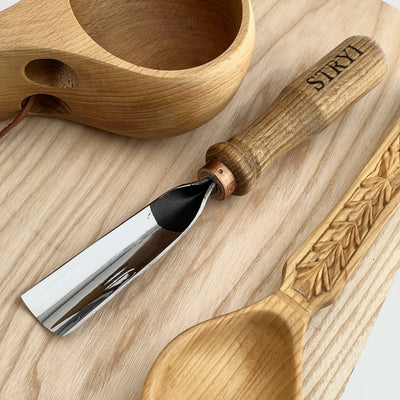 Spoon Carving Kit, 3-Piece, STRYI Profi — for Kuksa and Bowl Carving