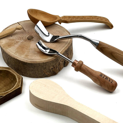 Spoon Carving Kit, 2-Piece, STRYI Profi — for Bowl and Kuksa Carving