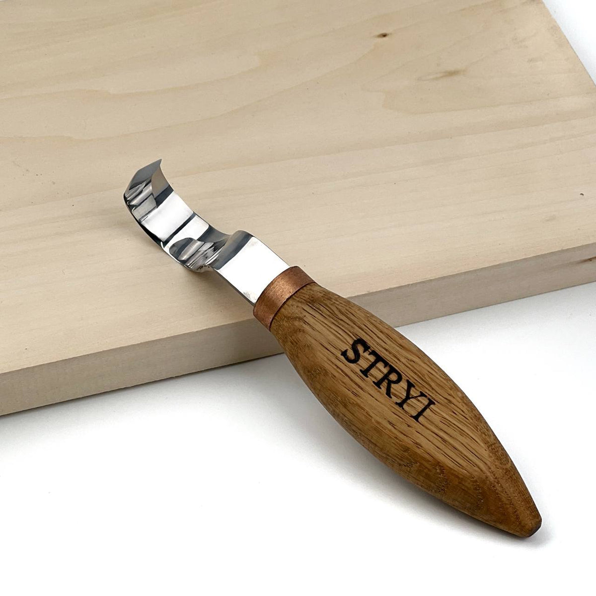 Double Bevel Hook Knife, 35mm STRYI Profi — for Spoon and Bowl Carving