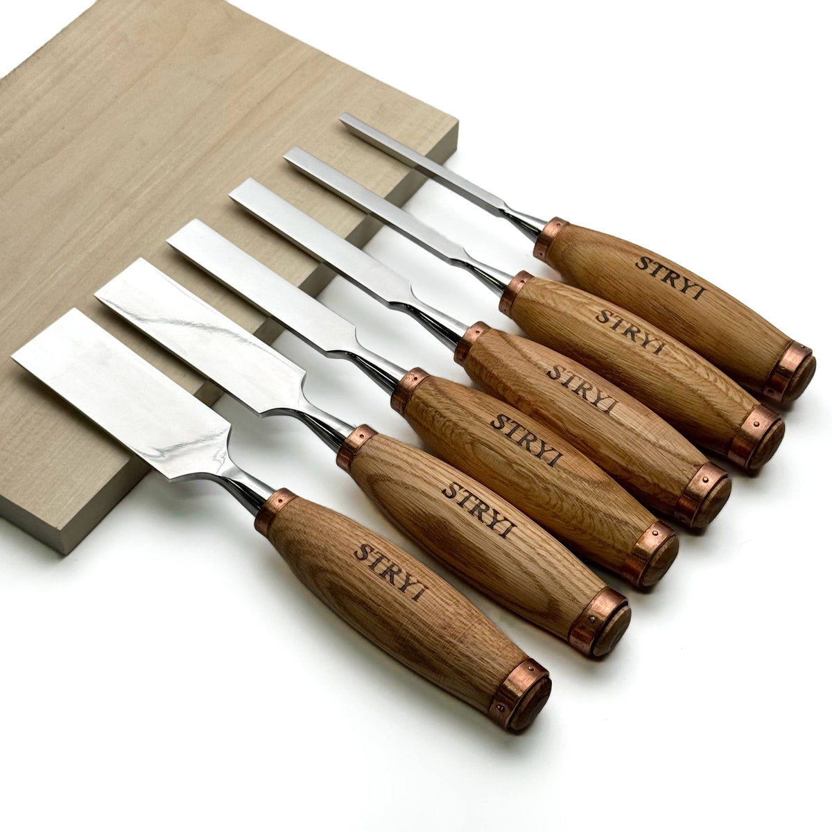Wood Carving Chisel Set, Professional 6-Piece Heavy-Duty Straight Chisels | STRYI Profi