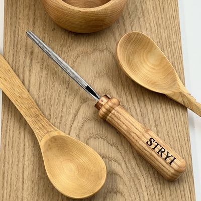 Wood carving kit for spoon making and bowl carving STRYI Profi, 4 pcs