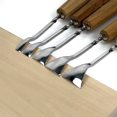 Reach Deeper Without Hitting the Rim: 5-Piece Maestro Semi-Bent Gouge Set for 3D Relief
