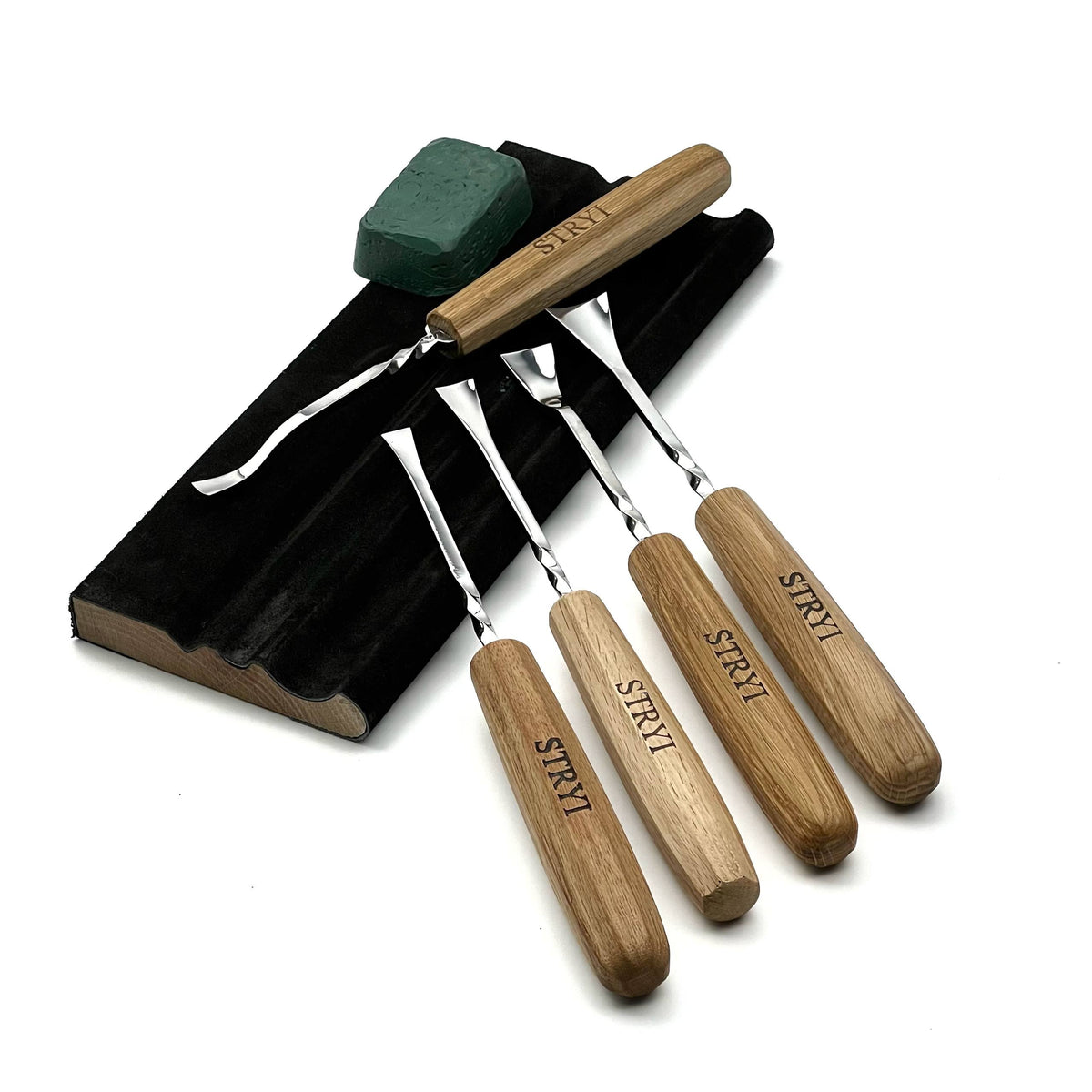 Fishtail Gouge Set for Fine Detail: 5-Piece Maestro Relief Finishing Tools