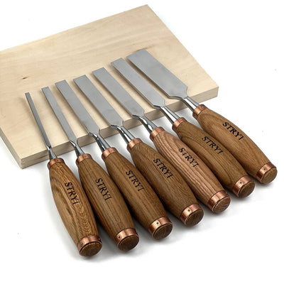 7-Piece Carving Chisel Set STRYI Profi in Wooden Gift Box