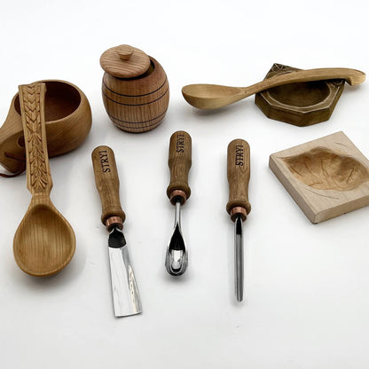 Deep Bowl & Kuksa Carving Set | The 3-Piece Professional Deep Hollow Carving Set