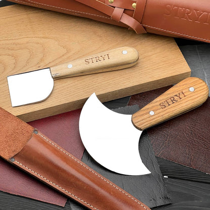 Premium Leather Craft Knife Set – 2-Piece Skiving & Cutting Tool Set with Gift Box