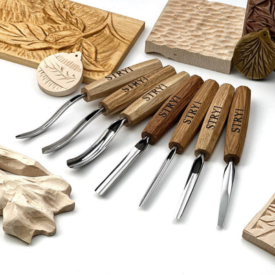 STRYI 7-Piece Compact & Lightweight Wood Carving Set for Beginners & Students