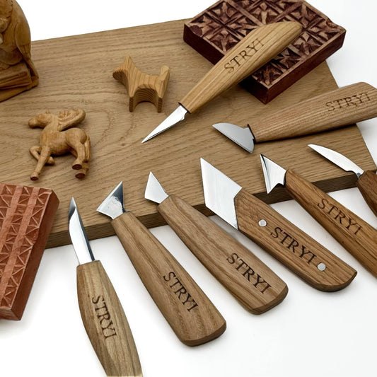 The Artisan’s: 8-Piece STRYI Profi Woodcarving Knives Set