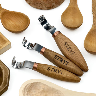 STRYI Profi 3-Piece Kuksa & Spoon Carving Hook Knife Set