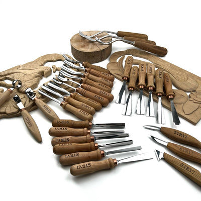 Hand ForgedChisels Set 30-Piece STRYI Profi, Woodworking Set