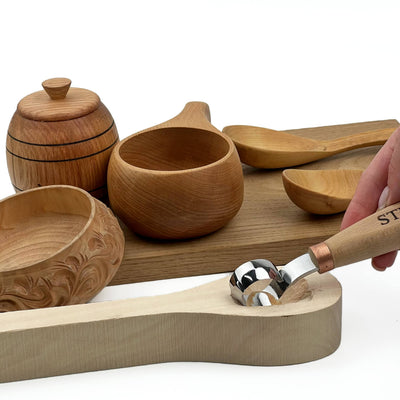 Hand-Forged Professional Round Scorp Carver Set (2-Piece / 3-Piece Kit)