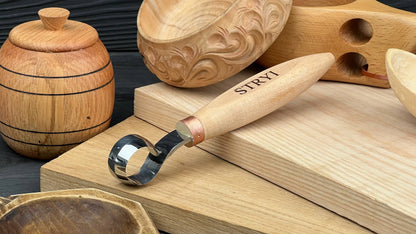 STRYI  Spoon Scorp Knife – Professional Hook Knife for Woodworking, Bowl and Kuksa Carving