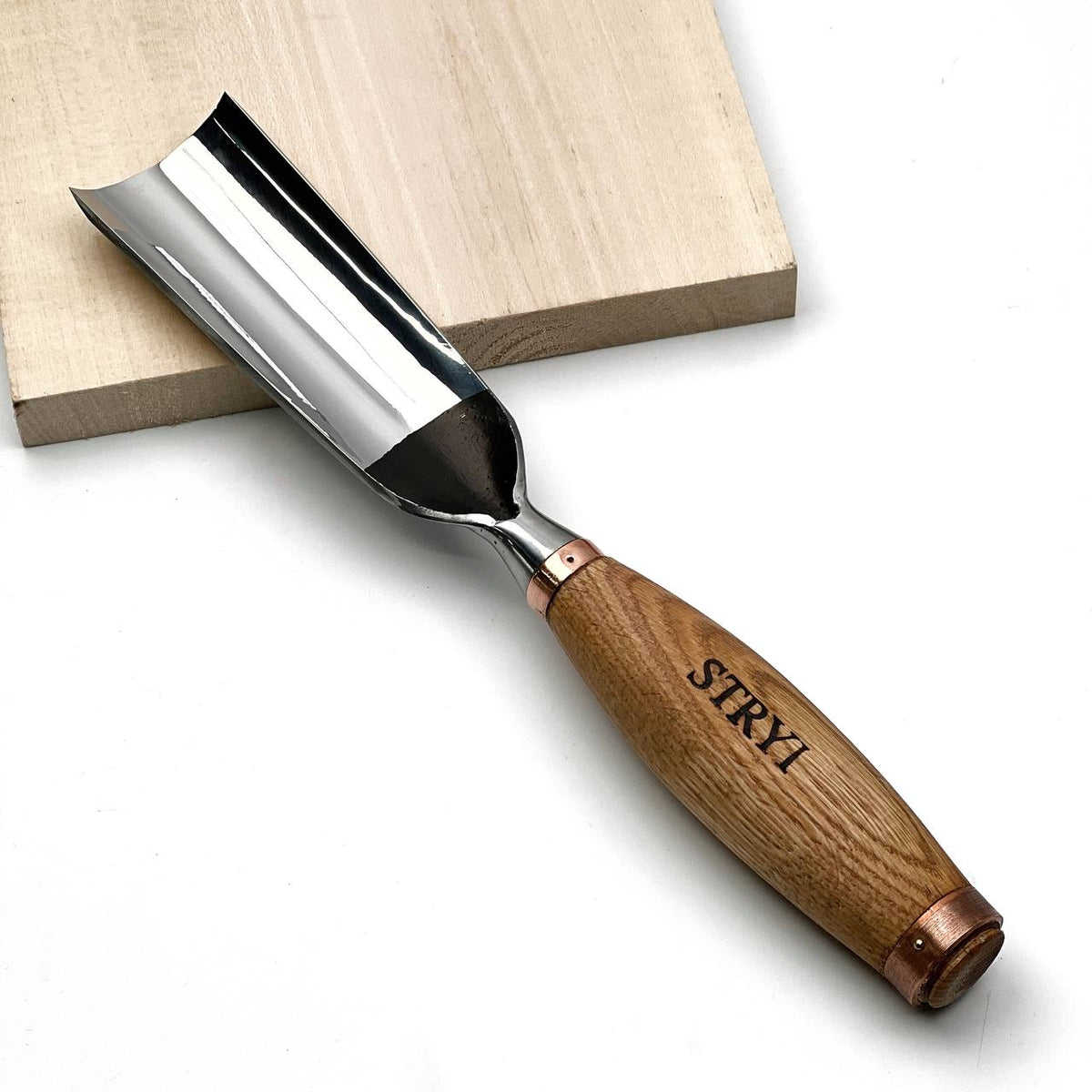 Wood Sculpture Tools, Sweep #8, Large Heavy-Duty Gouge STRYI Profi — for Woodworking